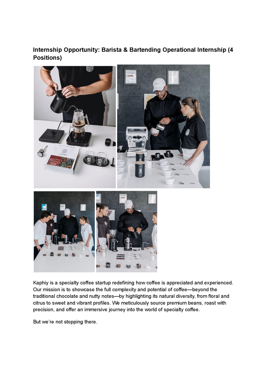 PDF - F&B Operations Trainee – Specialty Coffee & Cocktail Concepts